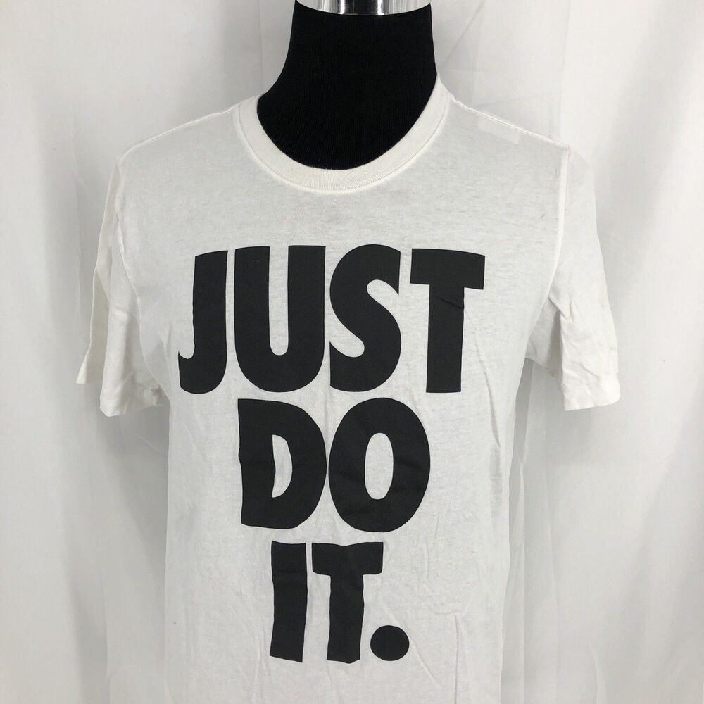 Nike Tee Bold Just Do It Graphic White Short Sleeve T-shirt BV1997 Large
